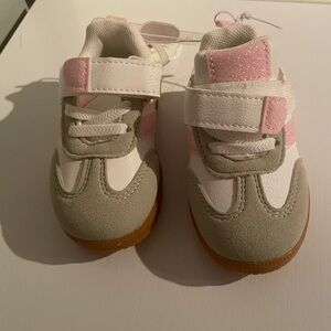 First Steps Pink and White Sneakers